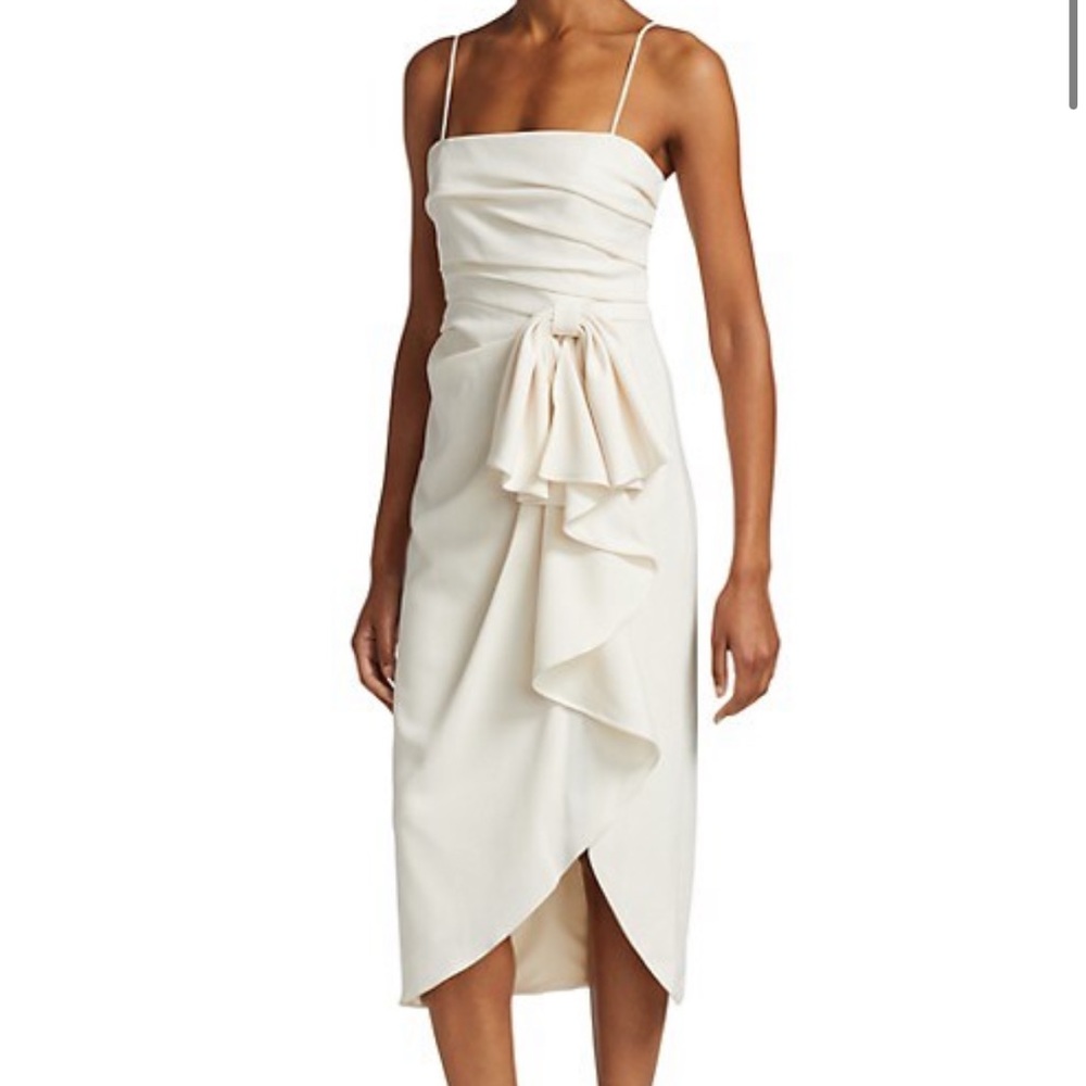 Monique Lhuliher Bow Drape Midi Dress